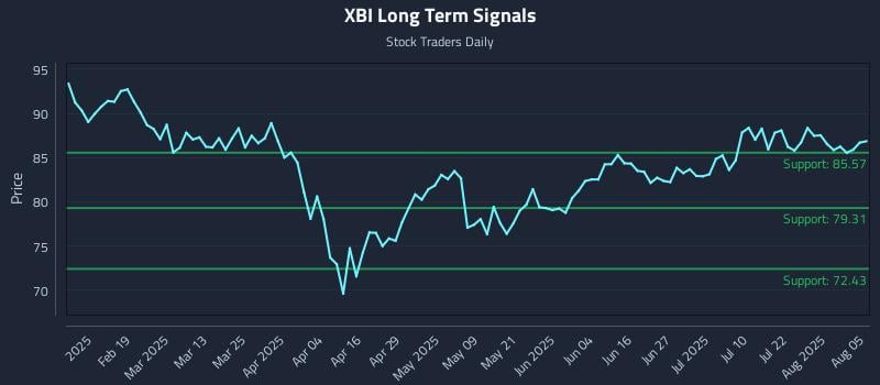 XBI Long Term Analysis for August 6 2025 XBI Long Term Analysis for August 6 2025