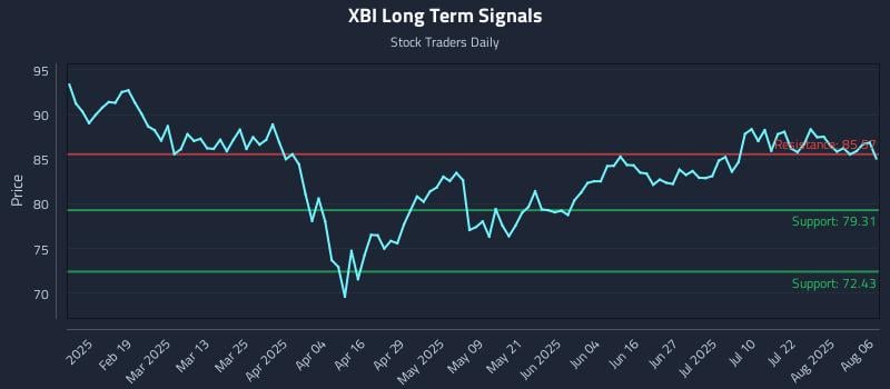 XBI Long Term Analysis for August 6 2025 XBI Long Term Analysis for August 6 2025