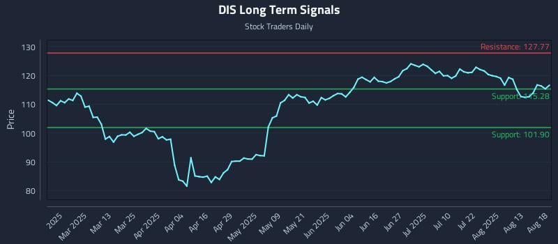 DIS Long Term Analysis for August 18 2025