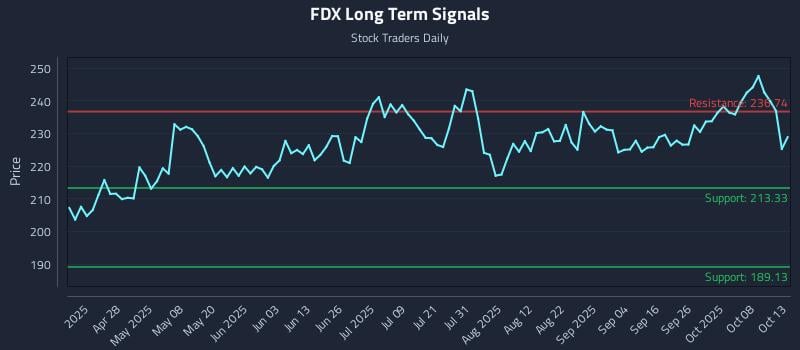 FDX Long Term Analysis for October 13 2025 FDX Long Term Analysis for October 13 2025
