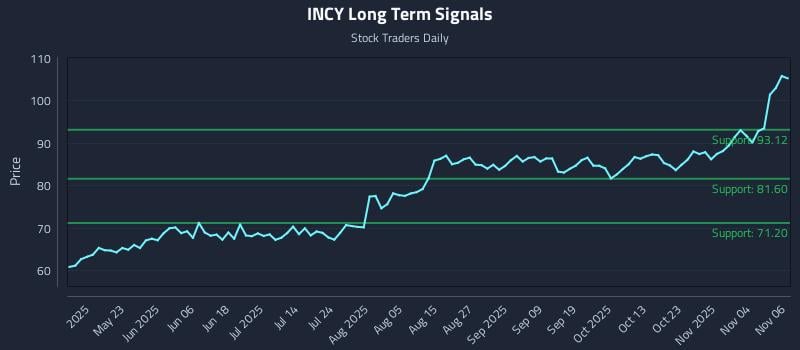 INCY Long Term Analysis for November 7 2025