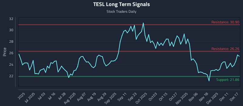TESL Long Term Analysis for December 17 2025
