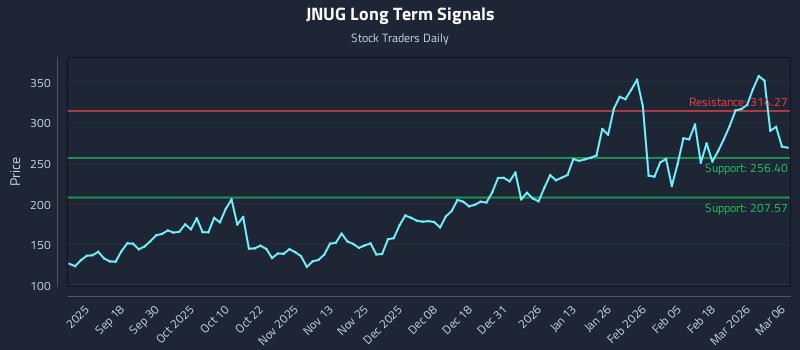 JNUG Long Term Analysis for March 8 2026